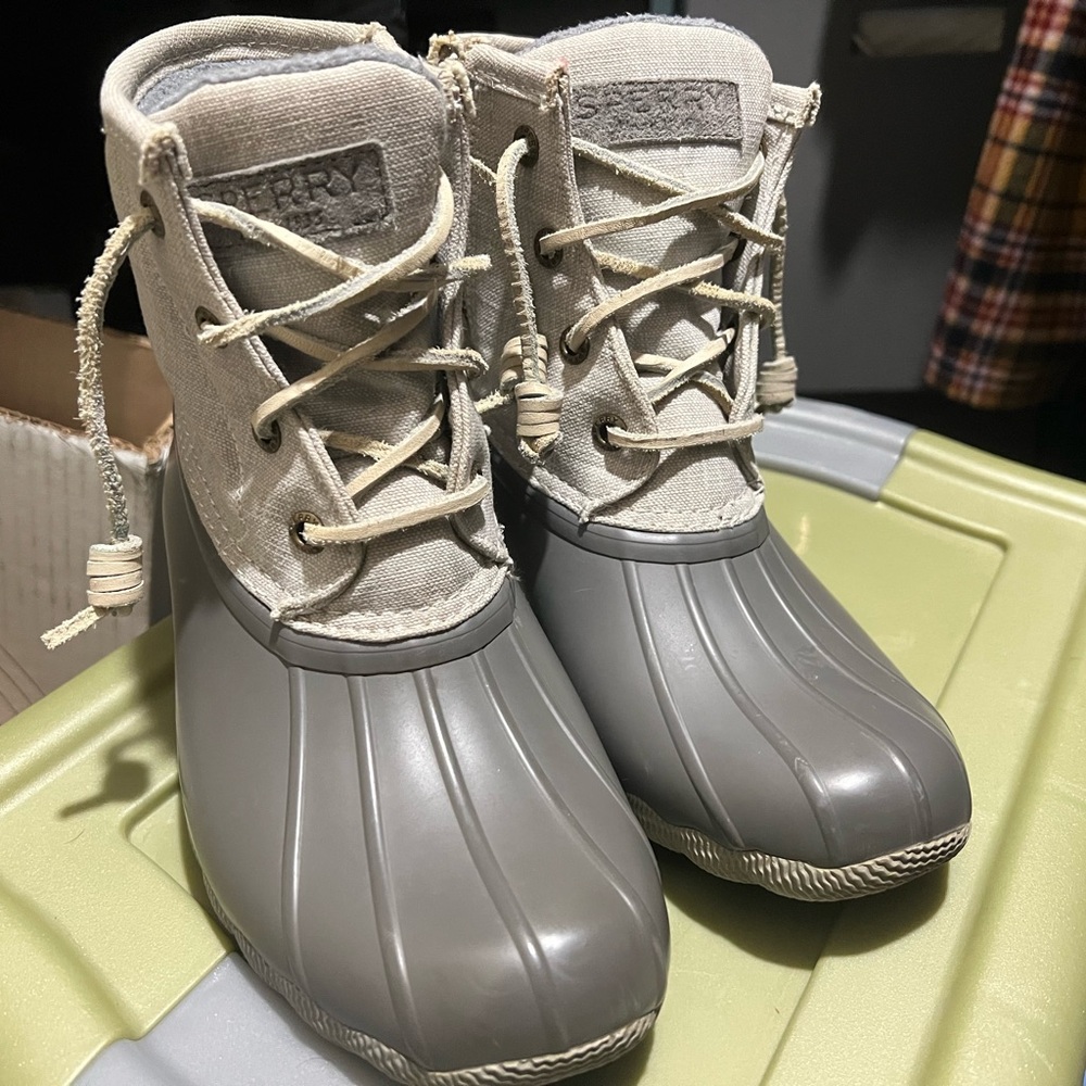 Sperry gray Rain Boots